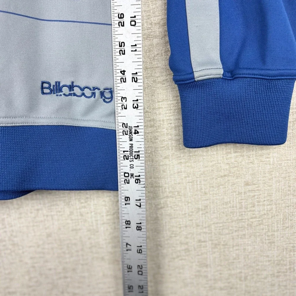 Billabong Mens XXL Track Jacket Grey Blue Full Zip Winged Crest Logo Sporty Surf